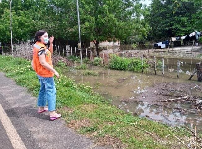 Secretária de Defesa Civil de Barras, Socorro Leite, visitando áreas alagadas.    Secretária de Defesa Civil de Barras, Socorro Leite, visitando áreas alagadas.
